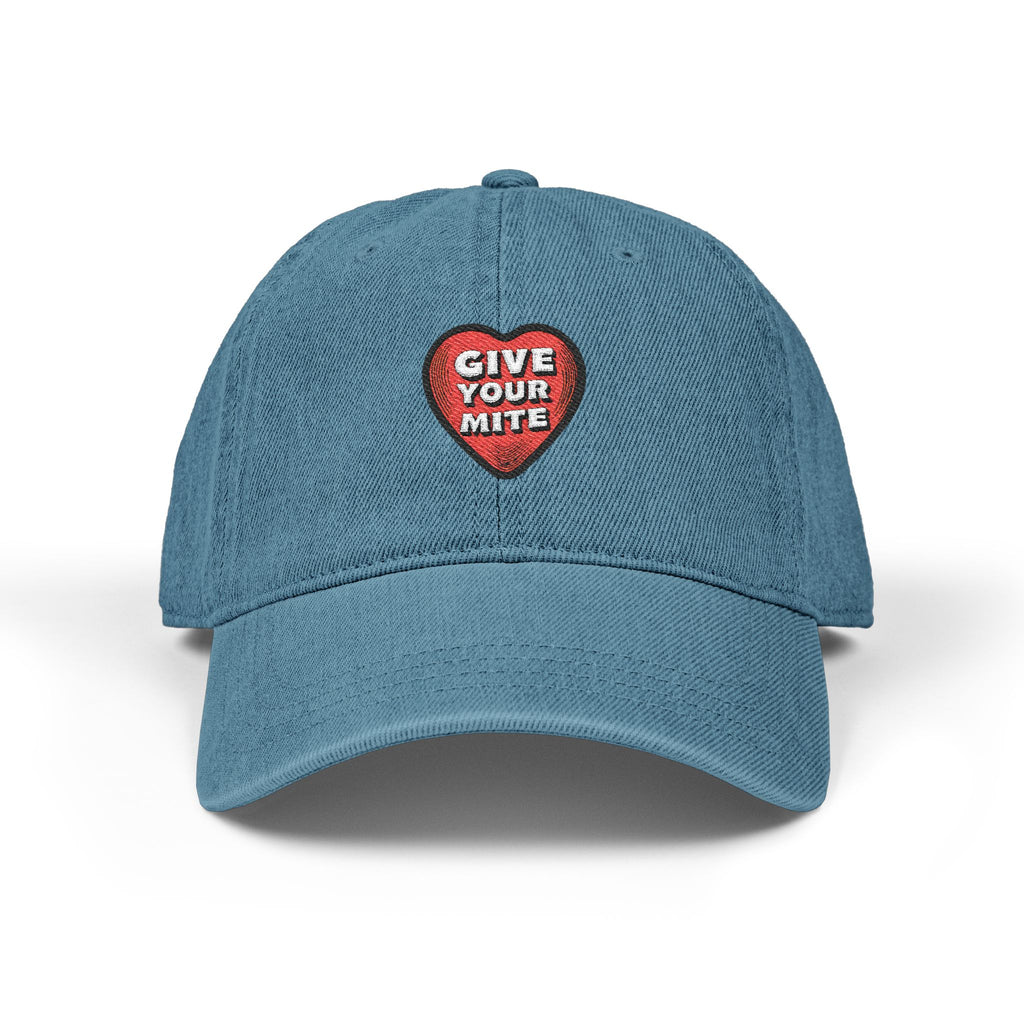 'Give Your Mite' Heart Embroidered Denim Hat — Mite