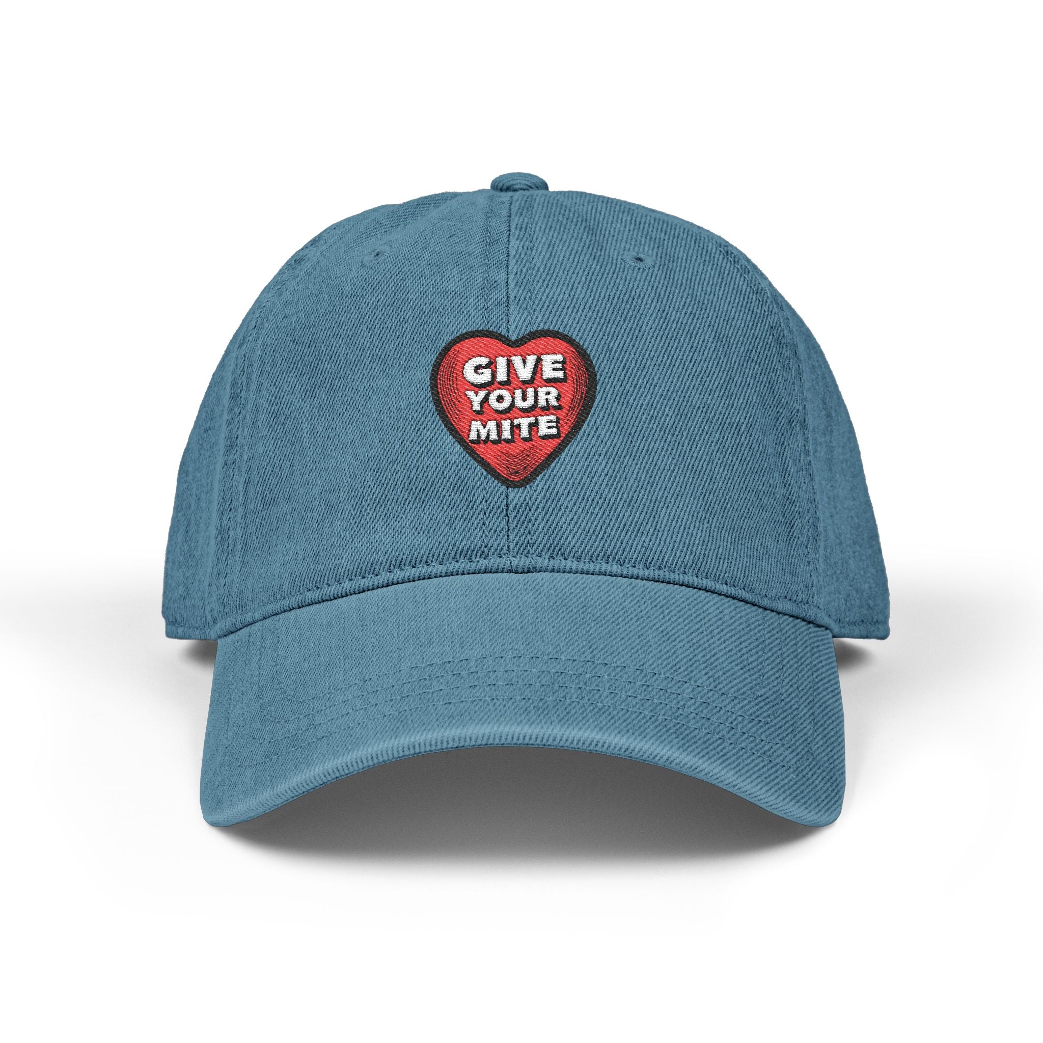 'Give Your Mite' Heart Embroidered Denim Hat — Mite