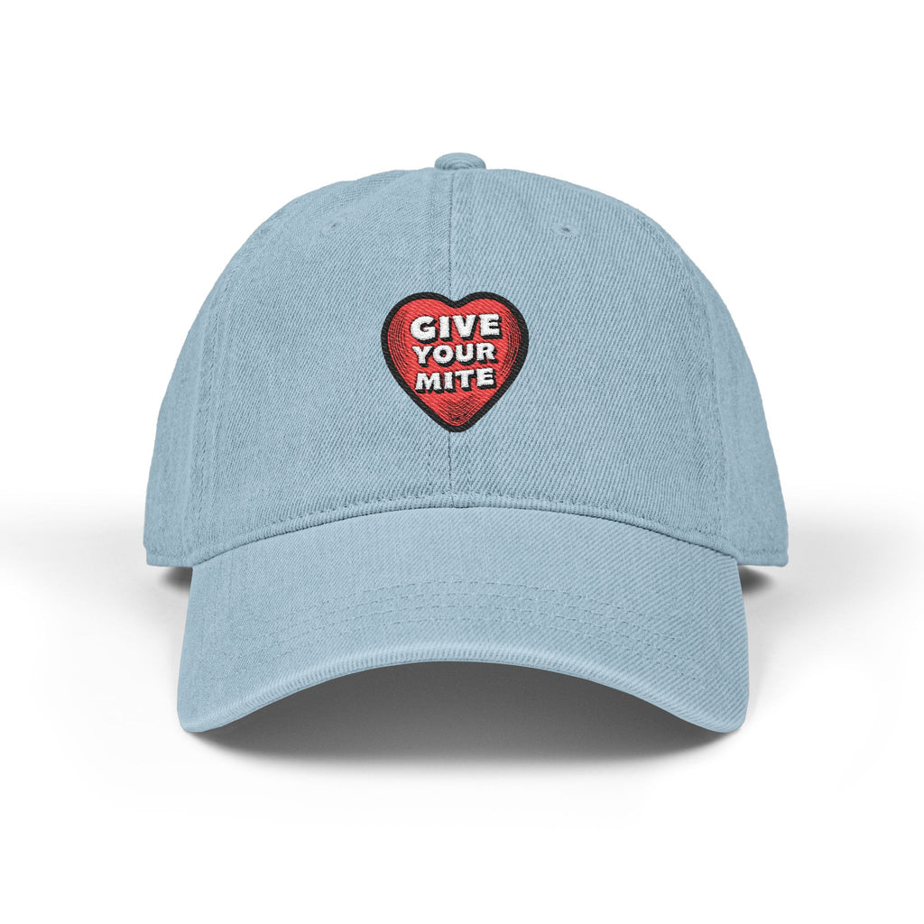 'Give Your Mite' Heart Embroidered Denim Hat — Mite